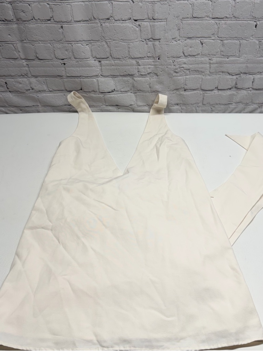 STAUD Cream Bow-Detail Mini Dress size small - Picture 9 of 9